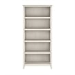 Pemberly Row Set of 2 Tall 5-Shelf Bookcases in Linen White Oak