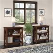 Pemberly Row Set of 2 Small 2-Shelf Bookcases in Bing Cherry - Engineered Wood