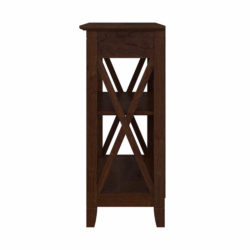 Pemberly Row Set of 2 Small 2-Shelf Bookcases in Bing Cherry - Engineered Wood