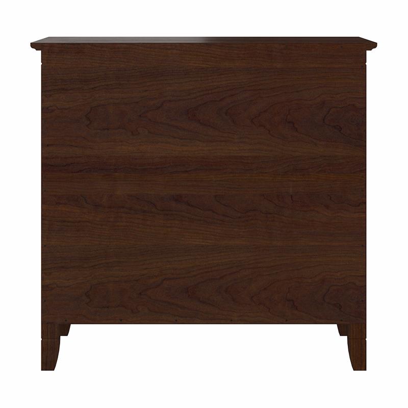 Pemberly Row Set of 2 Small 2-Shelf Bookcases in Bing Cherry - Engineered Wood