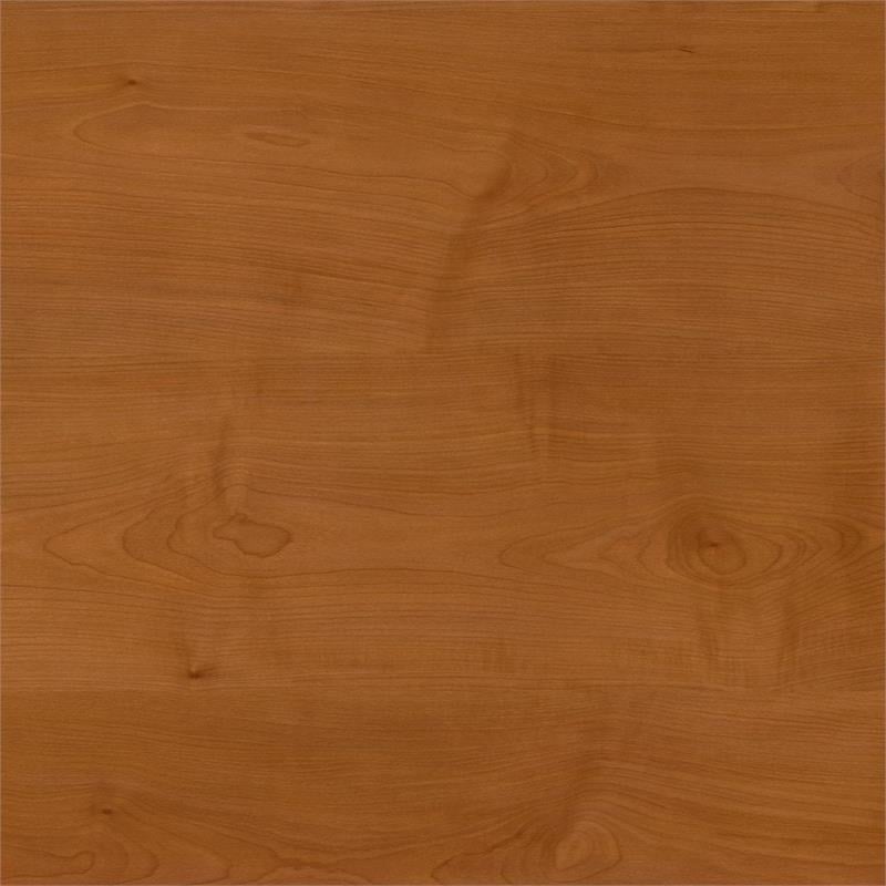 Pemberly Row Set of 2 Tall 5-Shelf Bookcases in Natural Cherry - Engineered Wood