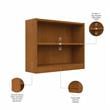 Pemberly Row Set of 2 Small 2-Shelf Bookcases in Natural Cherry