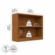 Pemberly Row Set of 2 Small 2-Shelf Bookcases in Natural Cherry