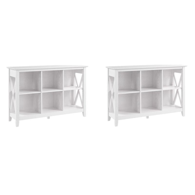 Pemberly Row Set of 2 6 Cube Bookcases in Pure White Oak - Engineered Wood