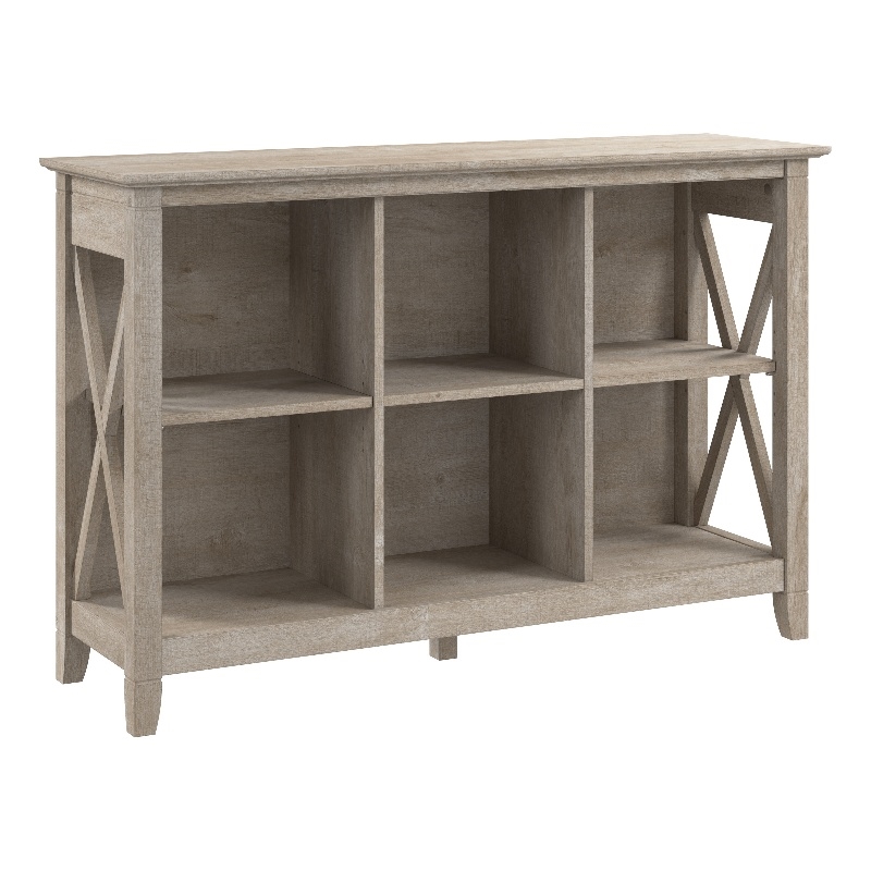 Pemberly Row Set of 2 6 Cube Bookcases in Washed Gray - Engineered Wood