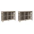 Pemberly Row Set of 2 6 Cube Bookcases in Washed Gray - Engineered Wood