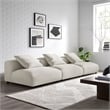 Pemberly Row 3-Piece Modular Upholstered Fabric Sofa in Salt
