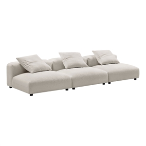 Pemberly Row 3-Piece Modular Upholstered Fabric Sofa in Salt