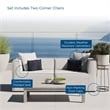 Pemberly Row Fabric Upholstered Outdoor Patio Loveseat in White
