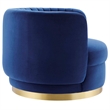 Pemberly Row Tufted Performance Velvet Swivel Chair in Gold/Navy