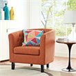 Pemberly Row Upholstered Polyester Fabric and Wood Armchair in Orange