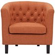 Pemberly Row Upholstered Polyester Fabric and Wood Armchair in Orange