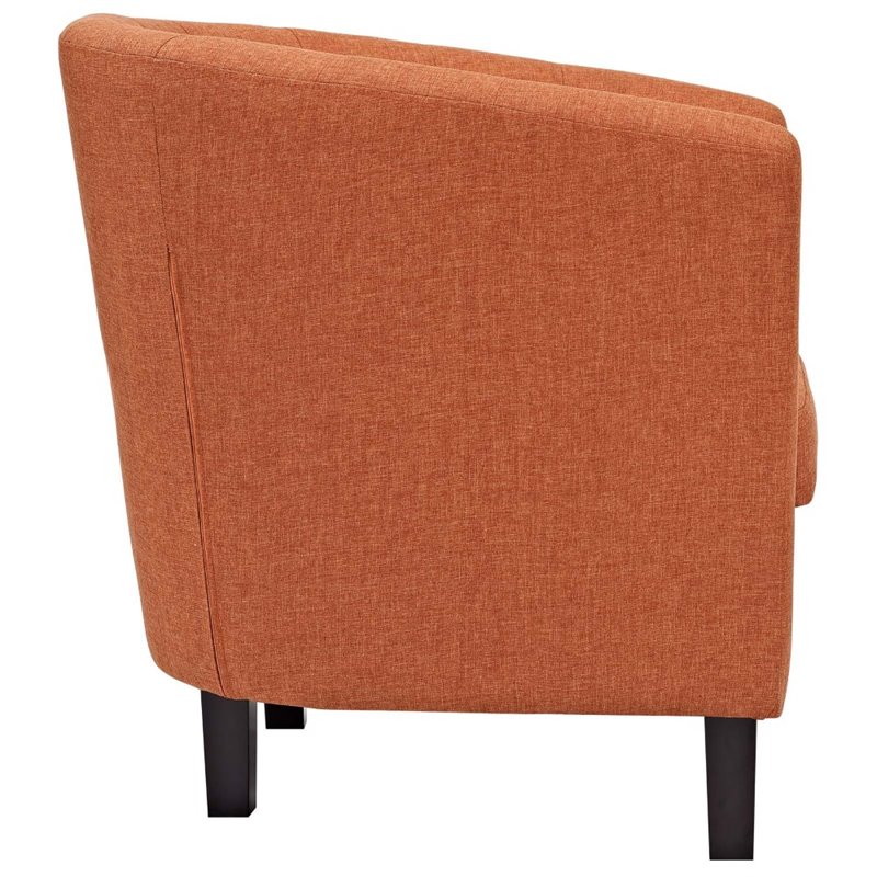 Pemberly Row Upholstered Polyester Fabric and Wood Armchair in Orange
