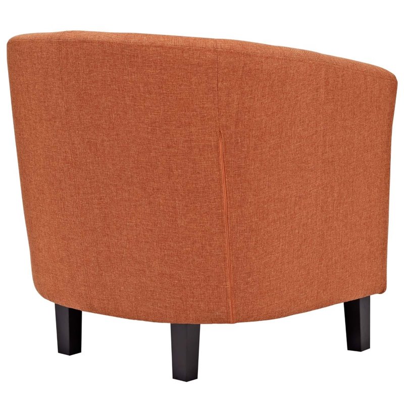 Pemberly Row Upholstered Polyester Fabric and Wood Armchair in Orange
