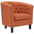 Pemberly Row Upholstered Polyester Fabric and Wood Armchair in Orange