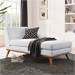 Pemberly Row Right-Facing Upholstered Fabric and Wood Chaise in White
