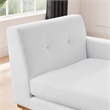 Pemberly Row Right-Facing Upholstered Fabric and Wood Chaise in White