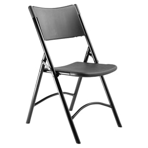 Pemberly Row 32&quot Modern Plastic Heavy Duty Folding Chair in Black (Set of 4)