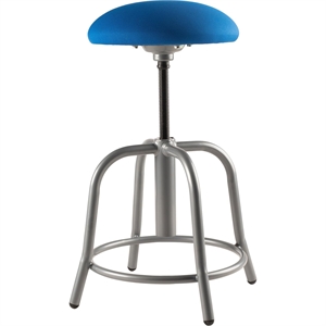 Pemberly Row 18-25&quot Adjustable Fabric Padded Stool in Cobalt Blue/Gray