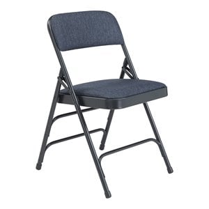 Pemberly Row 29.5&quot Modern Metal Folding Chair in Imperial Blue (Set of 4)