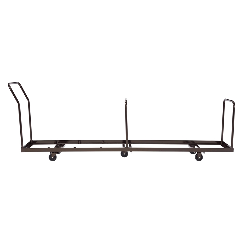 Pemberly Row Modern Powder-Coated Metal Steel Dolly for Chairs in Brown
