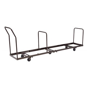 pemberly row modern powder-coated metal steel dolly for chairs in brown