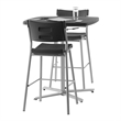 Pemberly Row Adjustable-Height Metal Table in Charcoal Slate/Silver