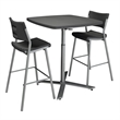 Pemberly Row Adjustable-Height Metal Table in Charcoal Slate/Silver