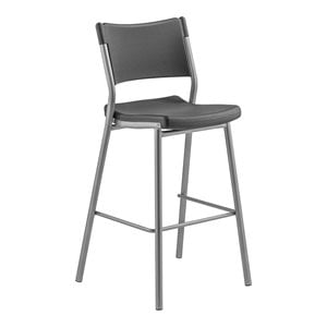 Pemberly Row 42&quot Modern Plastic and Steel Stool in Charcoal Slate