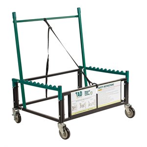 pemberly row 4-caster powder-coated steel metal table assist dolly in brown