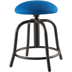 Pemberly Row 18-25&quot Adjustable Fabric Padded Stool in Cobalt Blue/Black