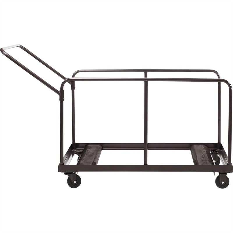 Pemberly Row Metal Folding Table Dolly For Round and Rectangular Tables in Brown