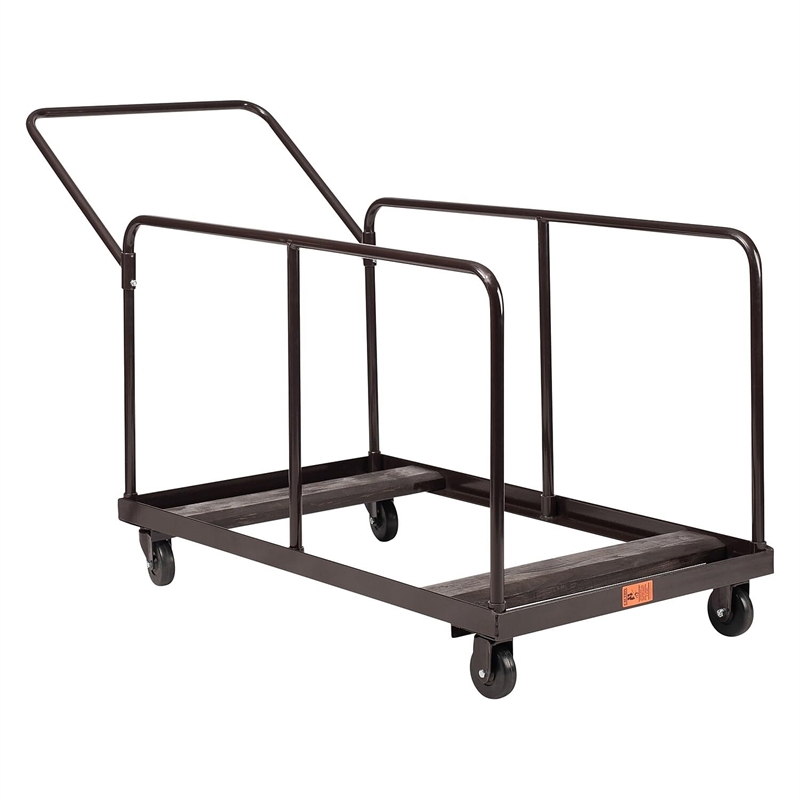 Pemberly Row Metal Folding Table Dolly For Round and Rectangular Tables in Brown