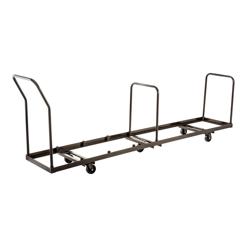 Pemberly Row Metal Steel Folding Chair Dolly for Vertical Storage in Dark Brown