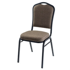 Pemberly Row 37&quot Metal and Fabric Stack Chair in Natural Taupe/Black Sandtex