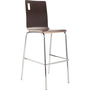 Pemberly Row 46.5&quot Modern Wood Cafe Stool with HPL in Espresso/Chrome