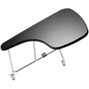 Pemberly Row Modern Wood Left Tablet Arm for Stack Chair in Black/Chrome