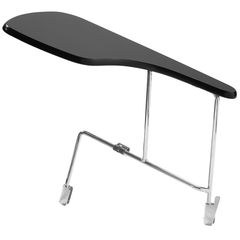 Pemberly Row Modern Wood Right Tablet Arm for Stack Chair in Black/Chrome