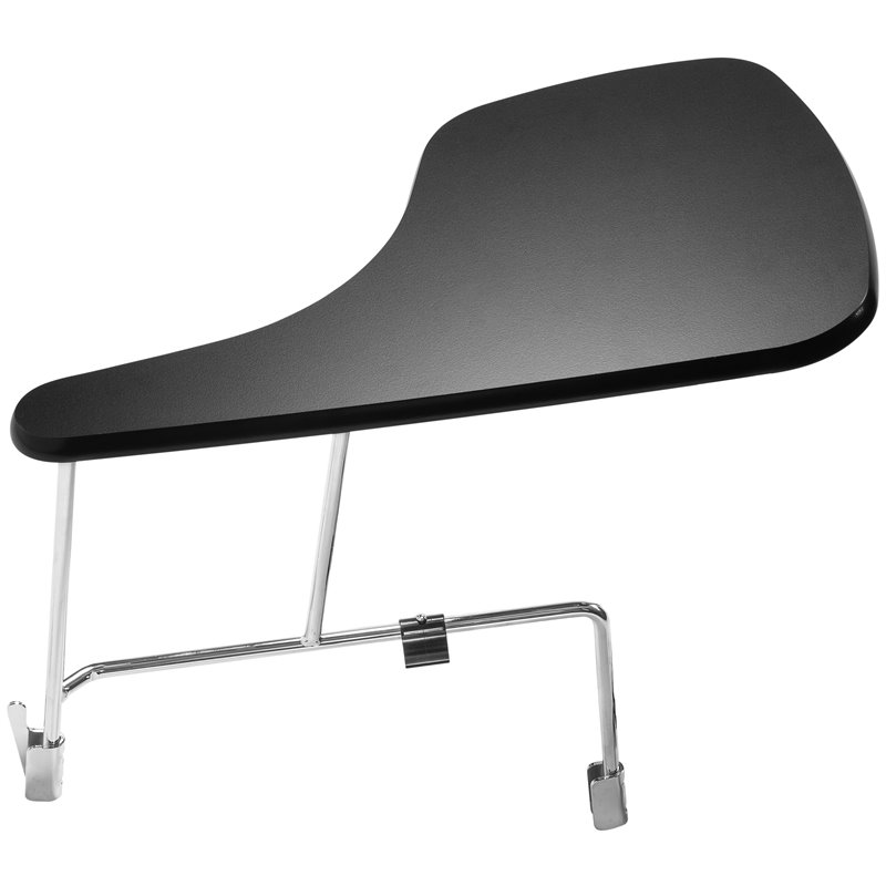 Pemberly Row Modern Wood Right Tablet Arm for Stack Chair in Black/Chrome