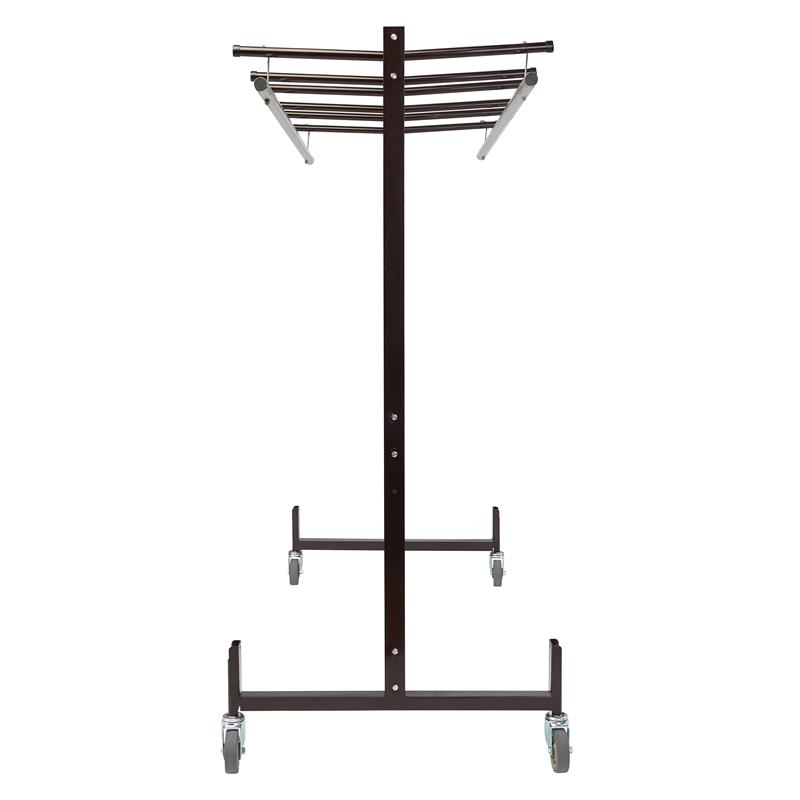 Pemberly Row Metal Table and Chair Storage Truck with Checkerette Bars in Brown