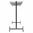 Pemberly Row Metal Table and Chair Storage Truck with Checkerette Bars in Brown