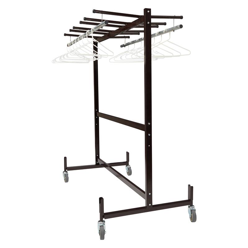 Pemberly Row Metal Table and Chair Storage Truck with Checkerette Bars in Brown