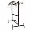 Pemberly Row Metal Table and Chair Storage Truck with Checkerette Bars in Brown