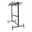 Pemberly Row Metal Table and Chair Storage Truck with Checkerette Bars in Brown