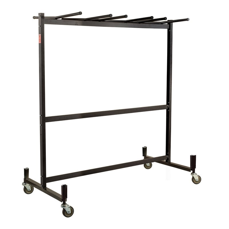 Pemberly Row Steel Metal Table and Chair Storage Truck in Brown Powder-Coated