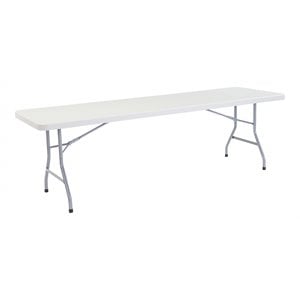 Pemberly Row 30x96&quot Modern Plastic Heavy Duty Folding Table in Speckled Gray