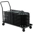 Pemberly Row 4-caster Modern Metal Steel Dolly for Chairs in Brown
