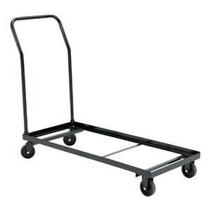 pemberly row 4-caster modern metal steel dolly for chairs in brown
