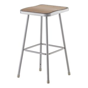Pemberly Row 30&quot Square Seat Modern Metal Steel Heavy Duty Stool in Gray