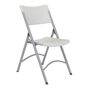 Pemberly Row 32&quot Plastic Heavy Duty Folding Chair in Speckled Gray (Set of 4)